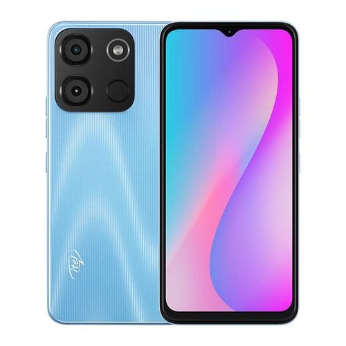 itel A60 6.6" HD+ Screen, 2GB RAM + 32GB ROM, 5000mAh, 4G LTE, 8MP + 5MP Camera, Fingerprint & Face Unlock - Blue +Free Case